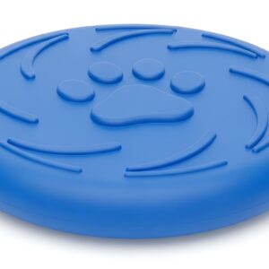 Soft Rubber Dog Frisbee, Durable Lightweight Flying Disc, Blue