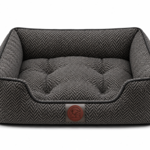 Luxury Herringbone Orthopedic Pet Bed – Soft Cushioned Sofa Bed for Dogs & Cats