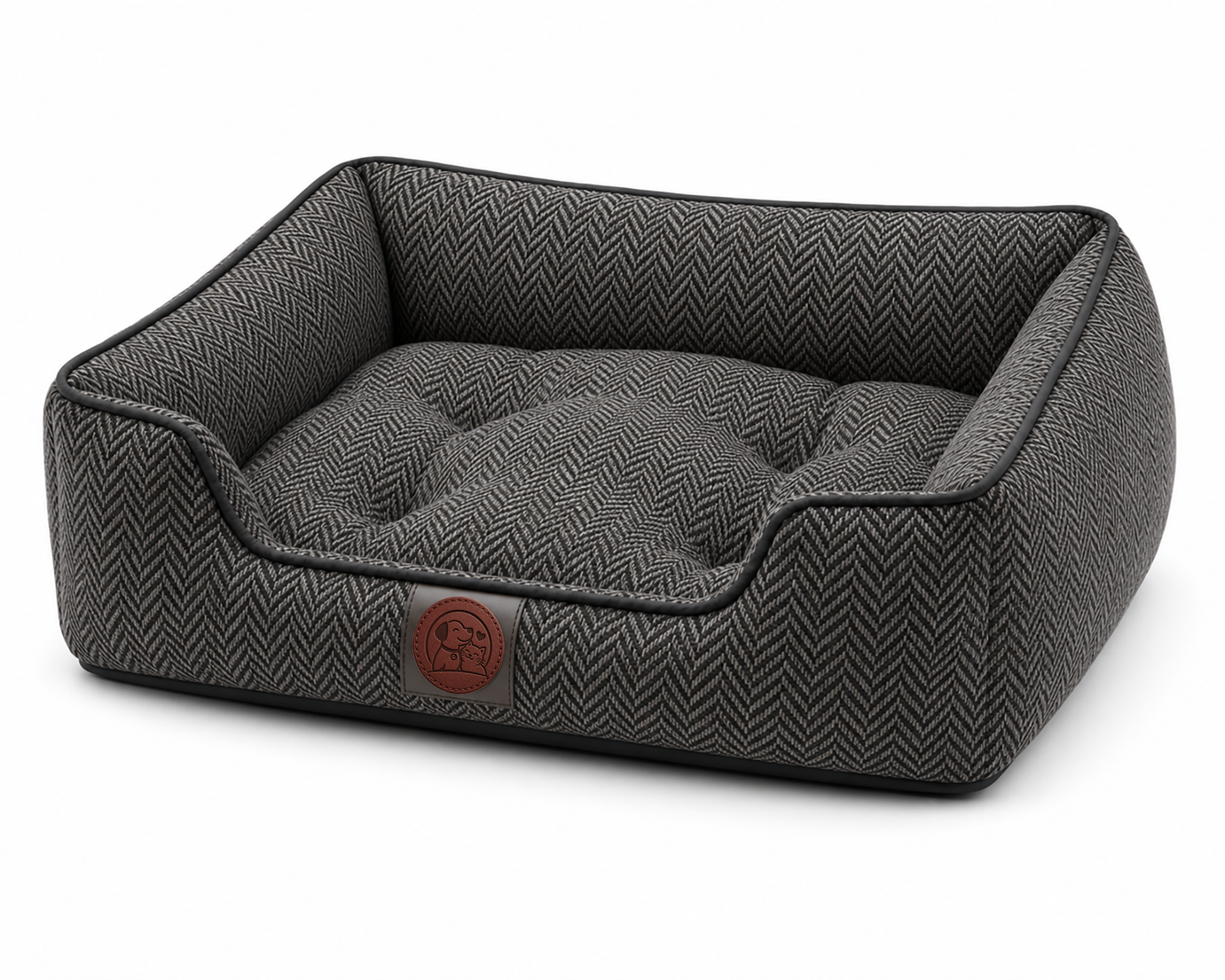 Luxury Herringbone Orthopedic Pet Bed – Soft Cushioned Sofa Bed for Dogs & Cats - Image 4