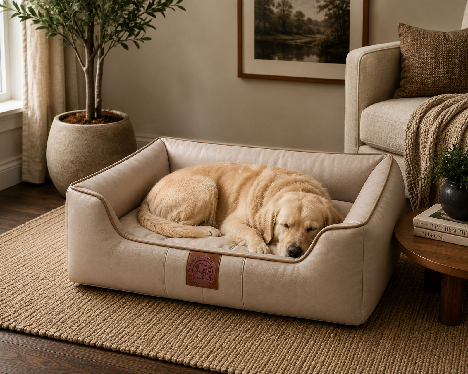 Orthopedic Faux Leather Pet Bed for Dogs & Cats - Image 3