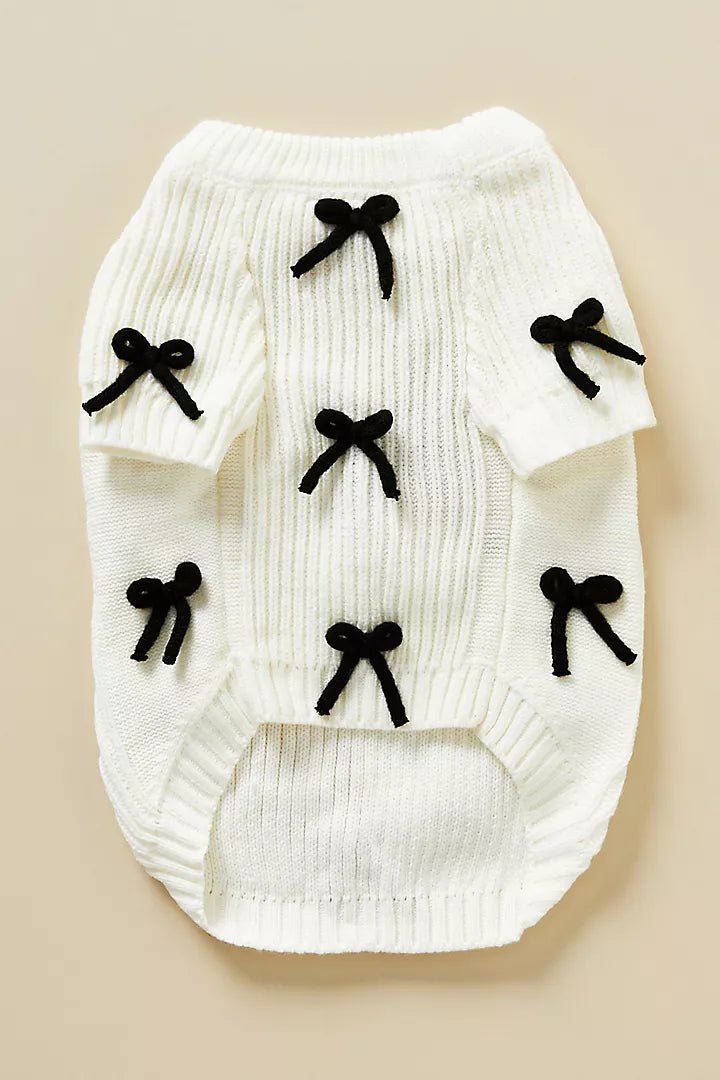 Black Bow-3D Motif Pet Sweater - Image 3
