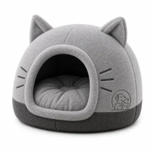 Plush Cat Cave Bed – Soft Enclosed Pet House for Warm Comfort